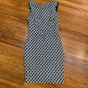 Boden Martha Geometric Print Sleeveless Sheath Dress Womens Size 2 Fitted Career